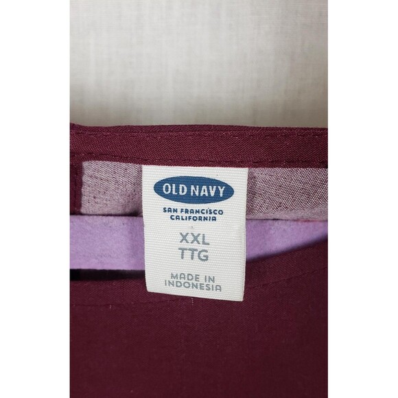 Old Navy Dress Womens 2XL Burgundy Floral Long Sleeve Ruffle Rayon Boho Fall - Picture 5 of 8